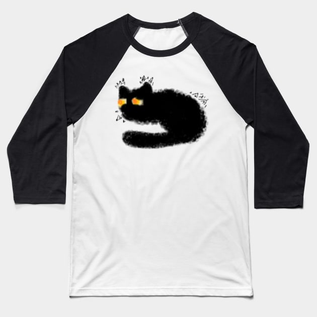 Worried Cat MS paint Baseball T-Shirt by Bingust